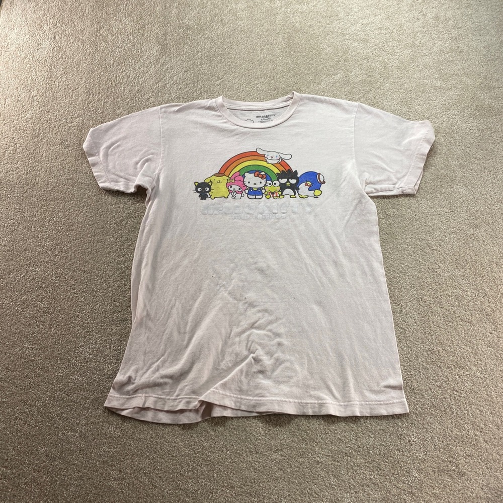 Sanrio Hello Kitty Shirt Youth Medium Pink Rainbow Graphic Tee 2020 Bioworld